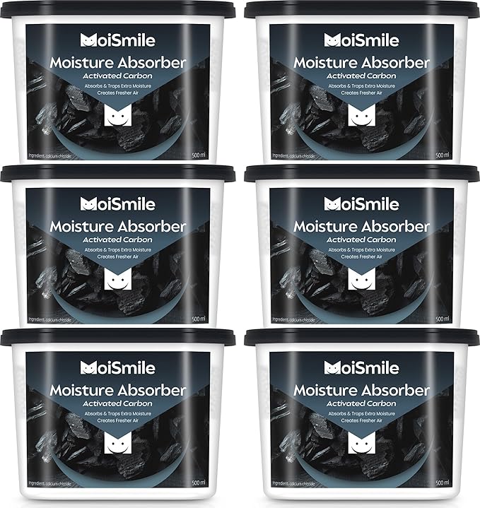 Moisture Absorbers 6 Packs, 10.8OZ Activated Charcoal Efficient Humidity by MoistureAbsorbers