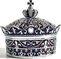 Crown Shape Jewelry Chest, Yurt Style Vintage Metal Gem Box, Round Alloy Retro by Unknown