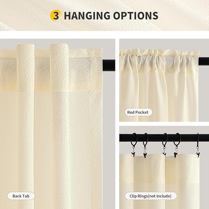 MIULEE Beige Thermal Insulated Curtains 84 Inches Long 2 Panels Set - Image 7