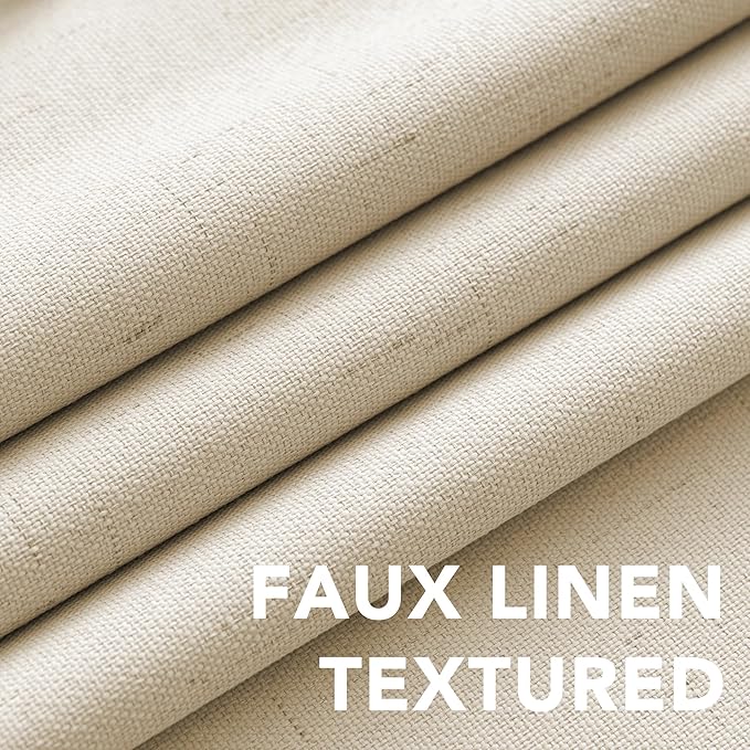 H.VERSAILTEX Curtains for Bedroom Black Out Thermal Insulated Linen Textured - Image 4