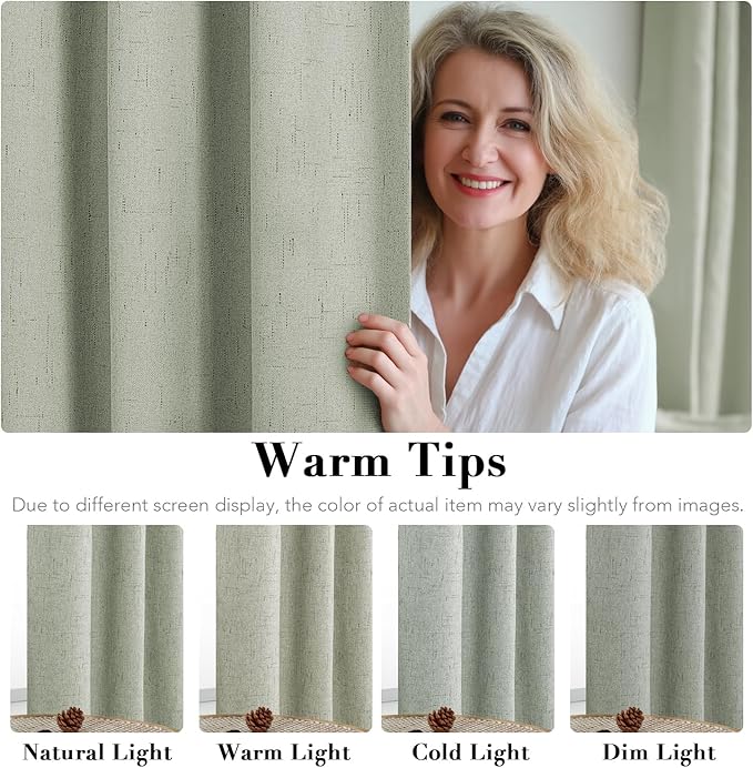 H.VERSAILTEX Linen Blackout Curtains 54 Inches Long 100% Absolutely Blackout - Image 5