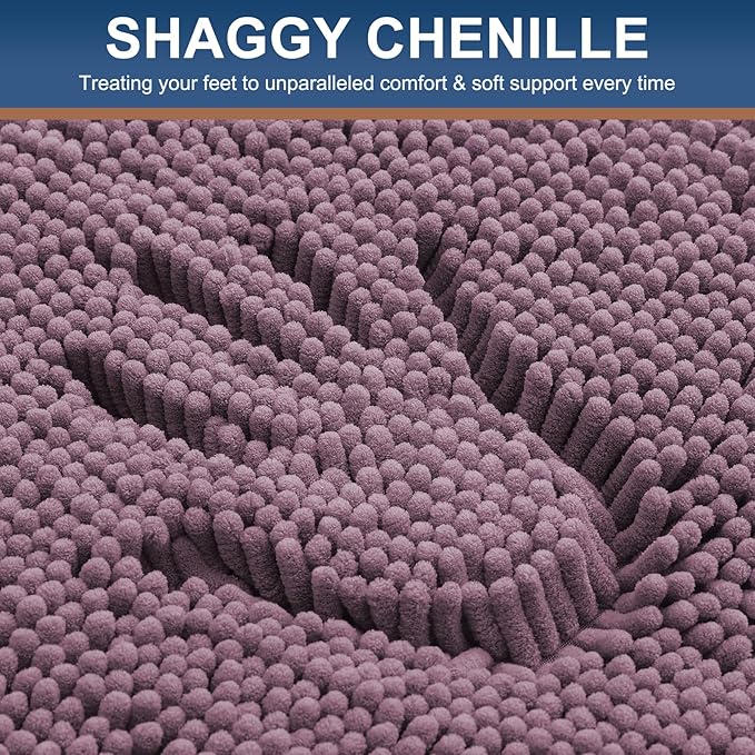 Smiry Luxury Chenille Bathroom Rugs 36x24, Extra Soft and Absorbent Shaggy Bath - Image 3