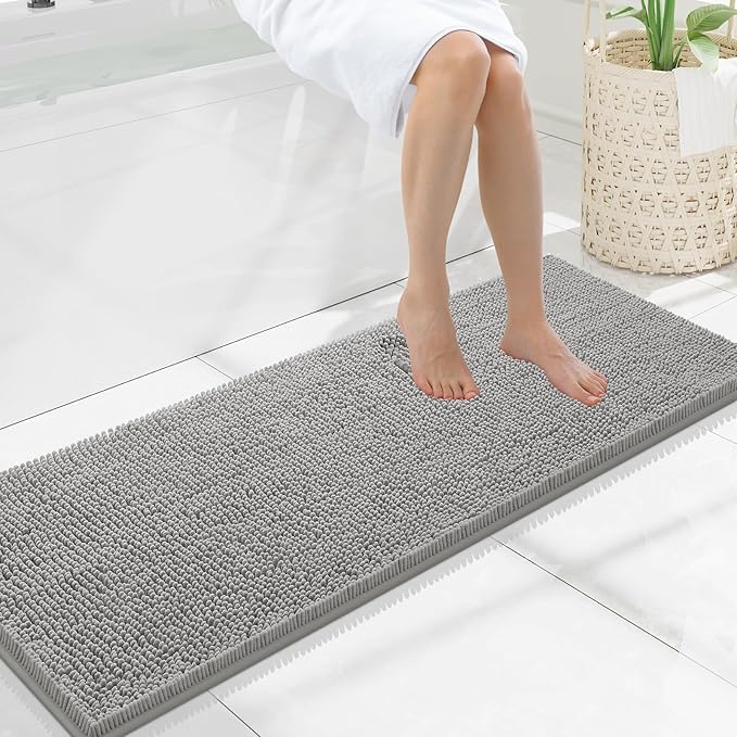 Smiry Luxury Chenille Bathroom Rugs 47x17, Extra Soft and Absorbent Shaggy Bath by Smiry