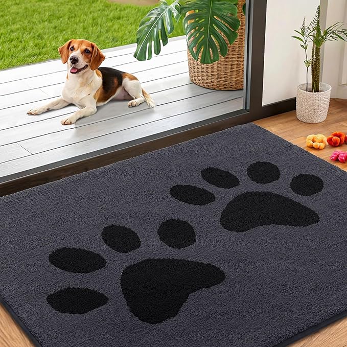 Smiry Dog Door Mat for Muddy Paws, Absorbs Moisture and Dirt, Low-Profile by Smiry