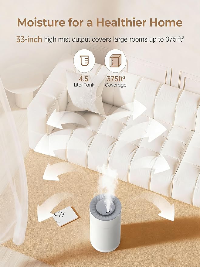 Bedroom Humidifier, 4.5L Cool Mist - Image 8