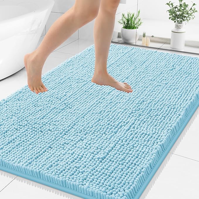 Smiry Luxury Chenille Bathroom Rugs 48x32, Extra Soft and Absorbent Shaggy Bath by Smiry
