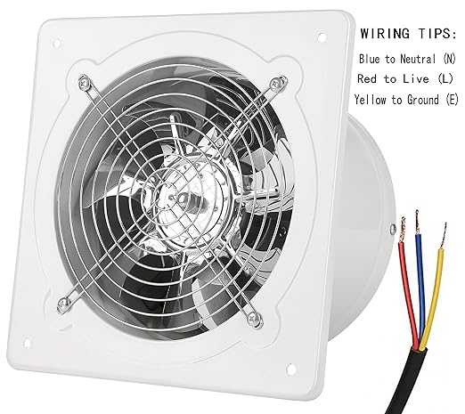 6 inch Exhaust Fan Wall Mounted Garage Ventilation Fan, 290CFM Metal Attic - Image 5