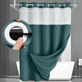 No Hook Shower Curtain and Liner Set, Seaweed Green Hotel Waffle Shower Curtain by Unknown