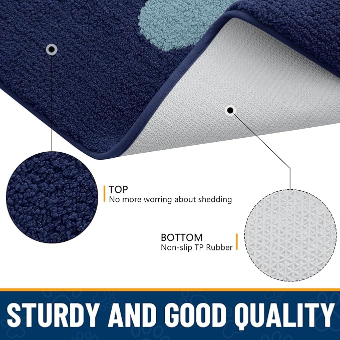 Smiry Dog Door Mat for Muddy Paws, Absorbs Moisture and Dirt, Low-Profile - Image 6