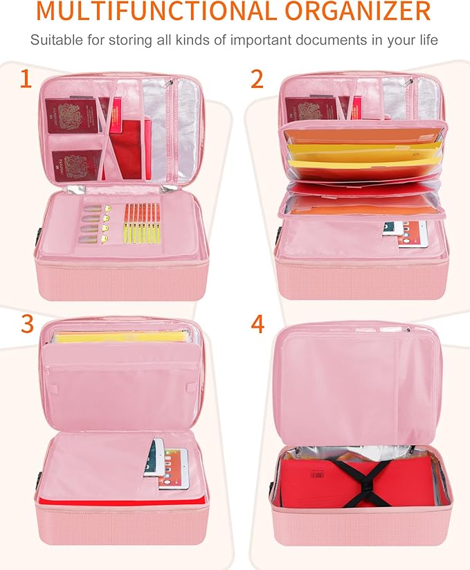 Noiposi Important Document Organizer, Waterproof and Fireproof Document Box - Image 3
