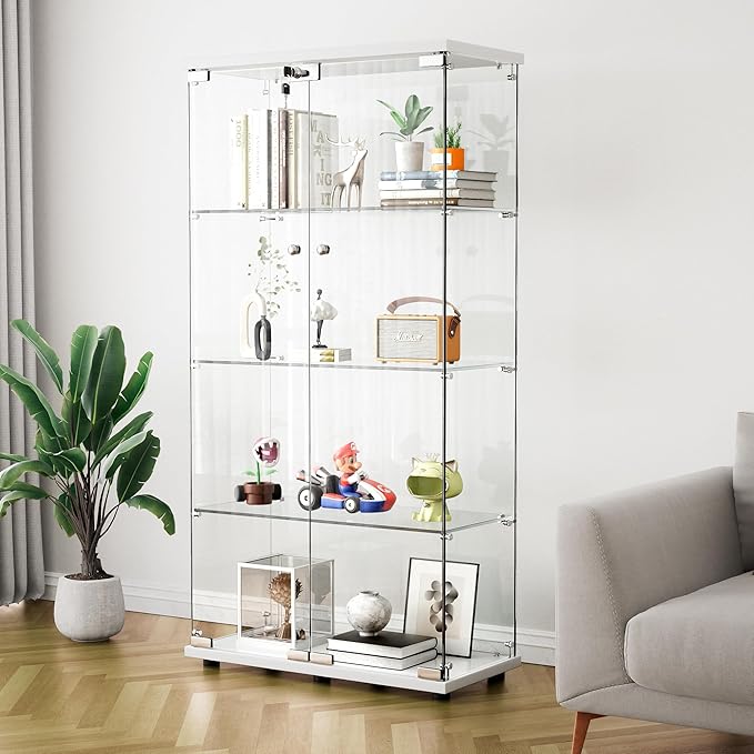 Yoluckea 4 Shelves Glass Display Cabinet - Image 4