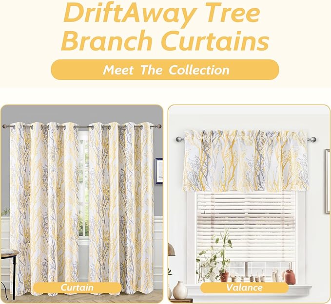 DriftAway Tree Branch Blackout Curtains Double Layer 84 Inches Long - Image 5