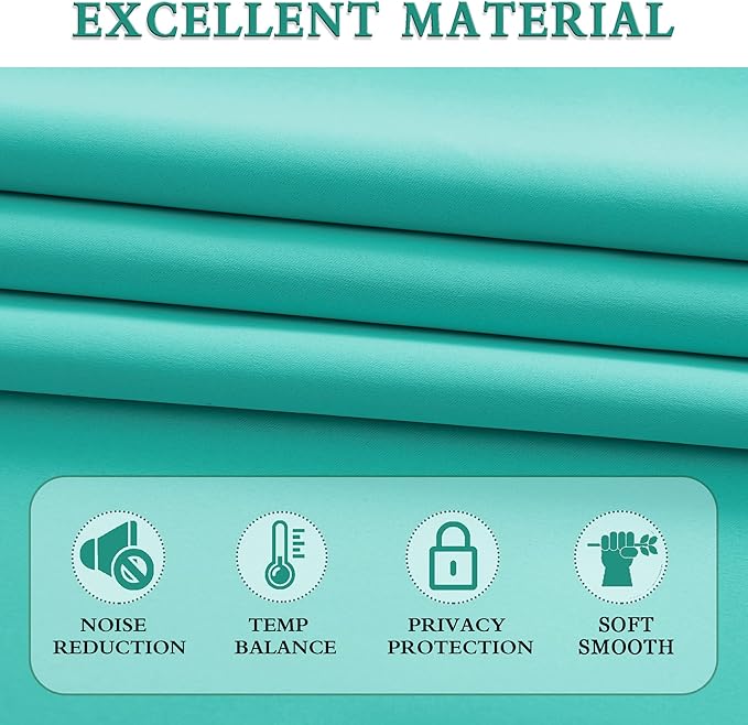 DONREN 84 Inch Turquoise Curtains Home Decoration Privacy Protection - Image 5