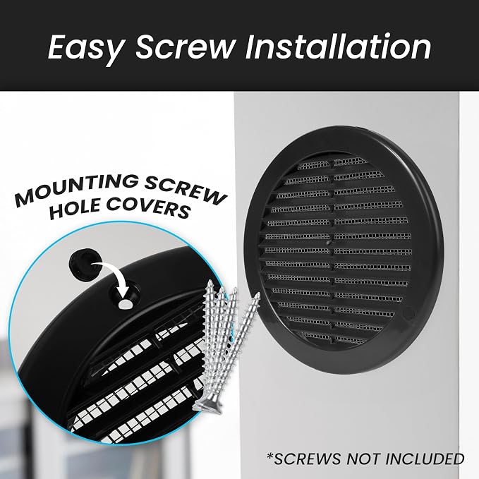 Repa Market 8 Inch Black Round Air Vent Cover - Image 4