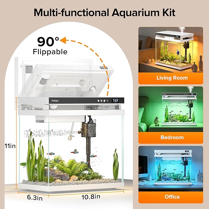 Fish Tank Aquarium, 2.2 Gallon Smart Fish Aquarium Kits - Image 6