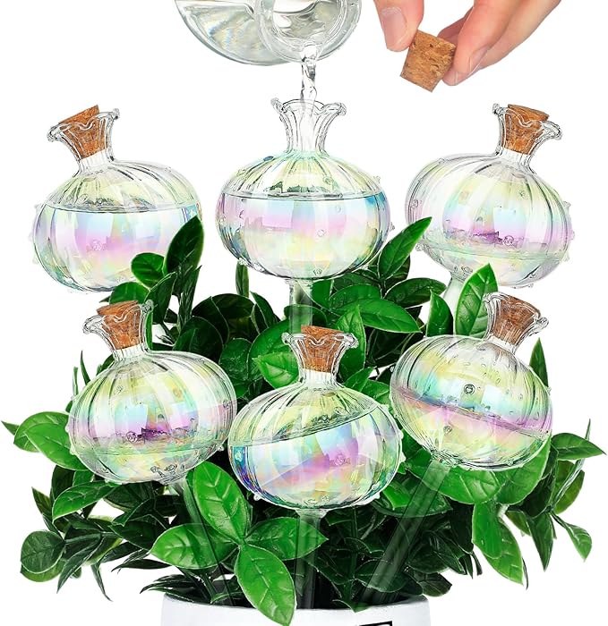 Yungyan 6 Pcs Self Watering Plant Globes Glass Cactus Insert Watering Devices by Yungyan
