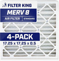 Filter King 17.25x17.25x0.5 Air Filter | 4-PACK | MERV 8 HVAC Pleated A/C by FilterKing