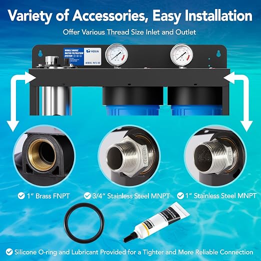 HQUA WF3-03 3-Stage Free-Standing Whole House Water Filtration System, UV - Image 5