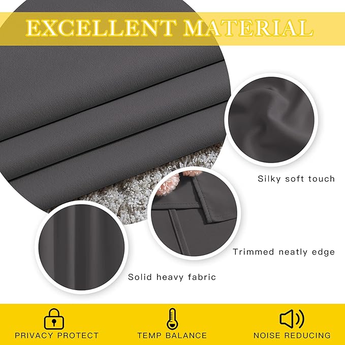 NICETOWN Patio Door Curtain 95 inch Length, Grommet Top Thermal Insulated - Image 4