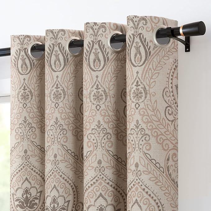 Vangao Damask Curtains Paisley Medallion Print Curtains by Vangao