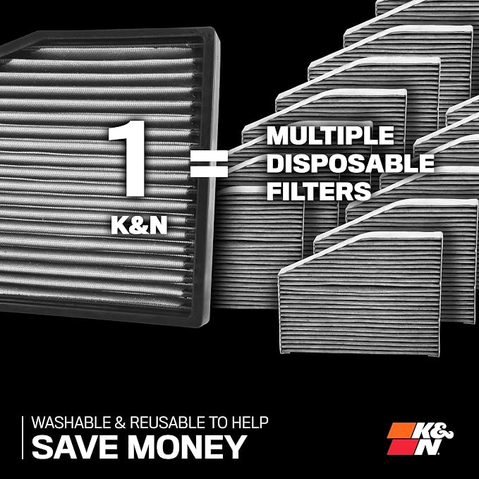 K&N LIFETIME Cabin Air Filter: Washable, Clean Air - Image 9