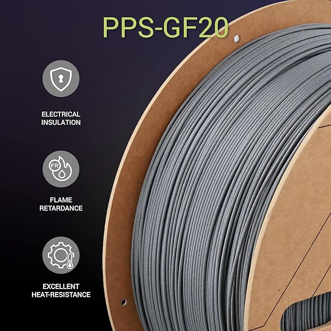 Polymaker Fiberon PPS-GF20 Filament 1.75mm 3kg Spool, Extreme Heat Resistance - Image 3
