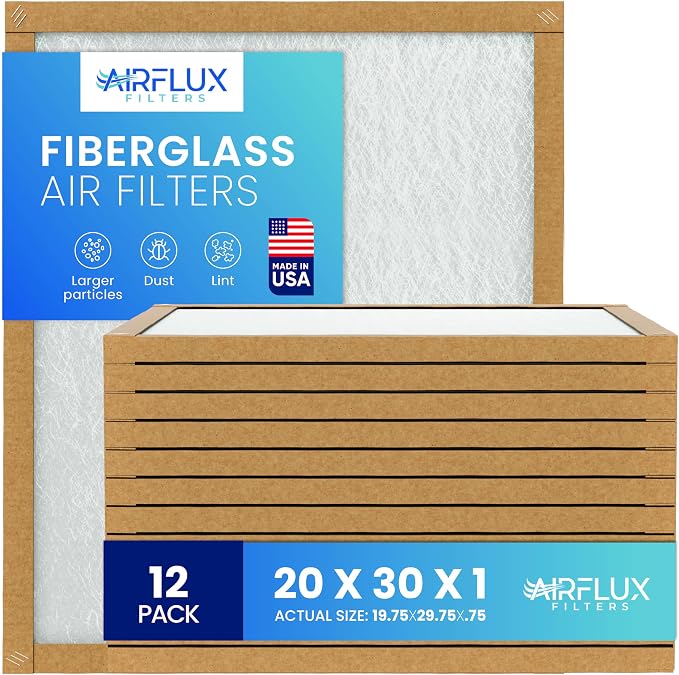 Fiberglass Air Filter -20x30x1Air Filter 12 Pack by Unknown