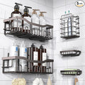 EUDELE 5-Pack Rustproof Stainless Steel Shower Caddy Set– No Drill Adhesive by EUDELE