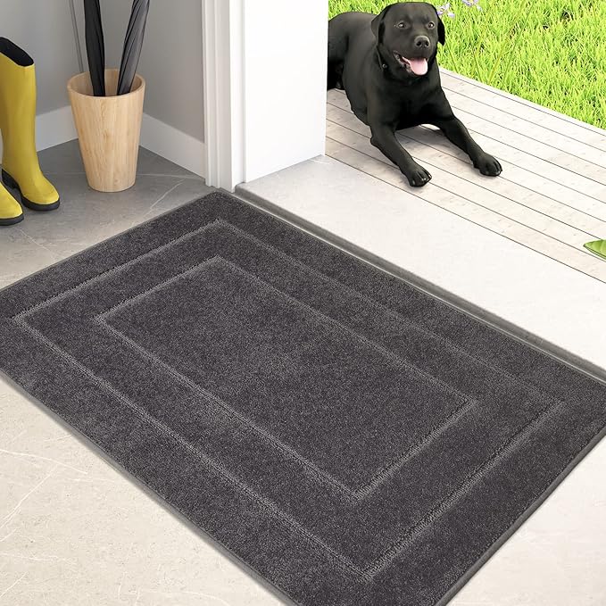PURRUGS Dirt Trapping Door Mat 24" x 35.5", Non-Slip/Skid Machine Washable by PURRUGS