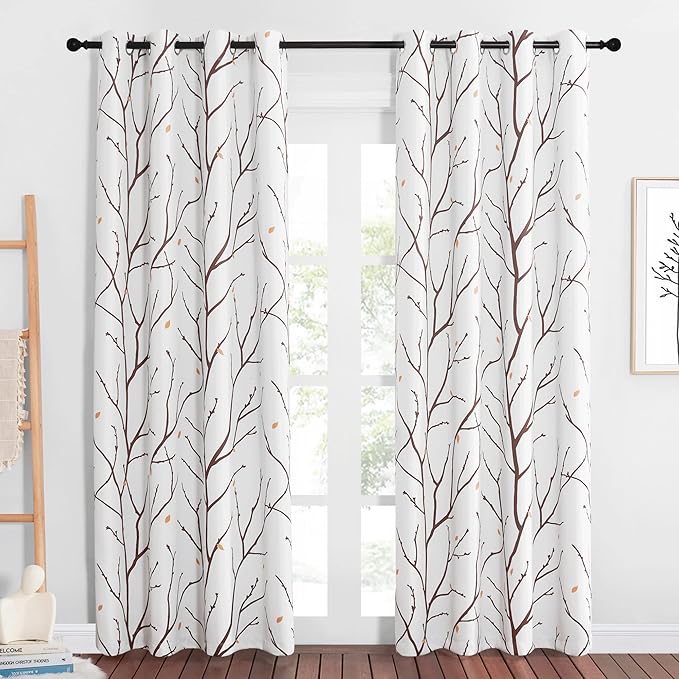 NICETOWN Room Darkening Curtains Branch Pattern - Image 2