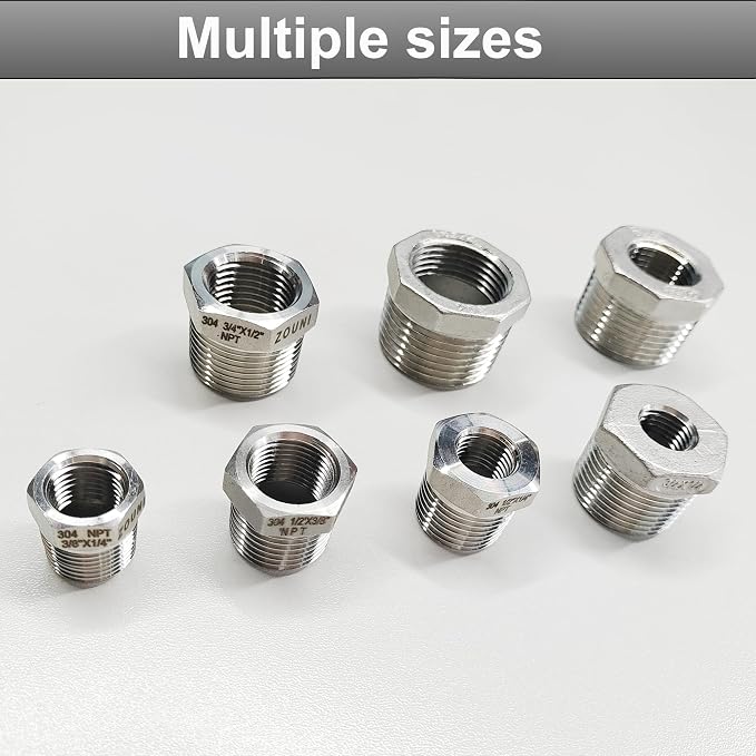 2 Pcs Reducer Hex Bushing, 304 Stainless Steel 1" Male NPT to 3/4" Female NPT（ - Image 7