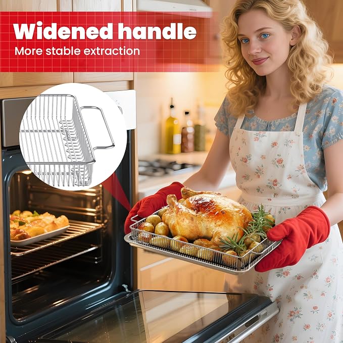 Air Fryer Basket for Oven, 15.9" x 11.0" Large Air Fryer Tray and Pan - Image 4