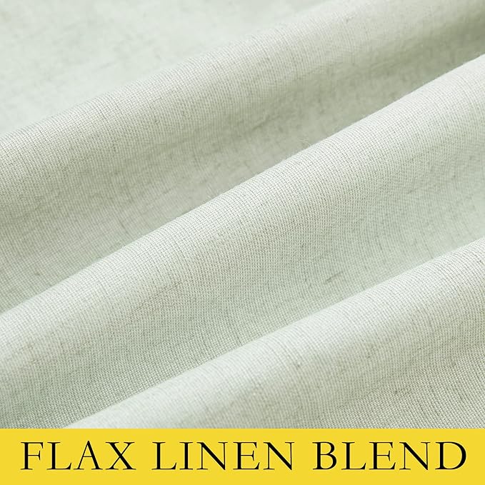 NICETOWN Sage Green Kitchen Linen Completely Shaded Draperies, 2 Pieces - Image 8
