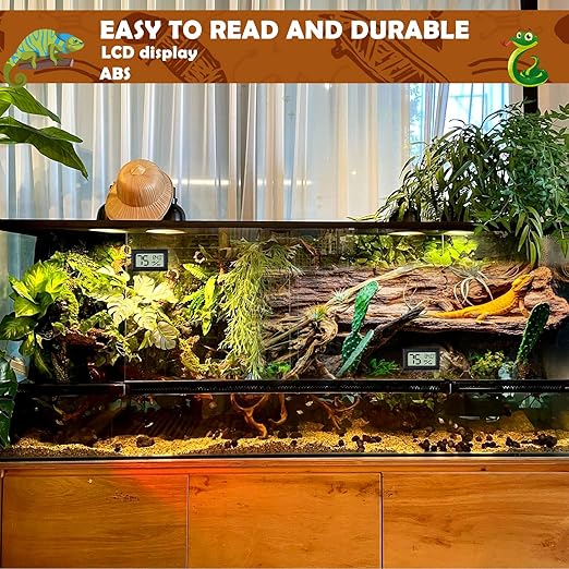 Reptile Thermometer and Humidity Gauge, Chameleon Cage, Tree Frog Terrarium - Image 5