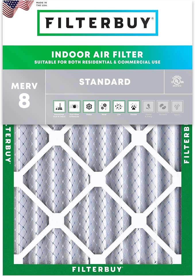 Filterbuy 20x23x4 Air Filter MERV 8 Essential Dust & Allergy Defense, by Filterbuy