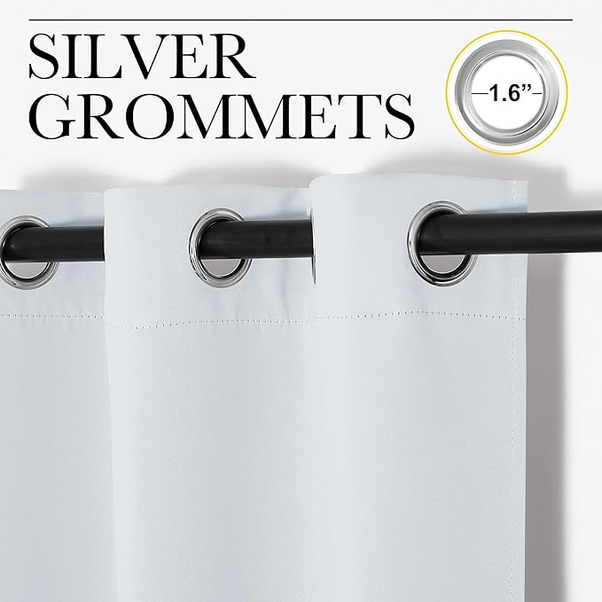 NICETOWN Room Darkening Window Treatment Curtain, Cloud Grey, Single Panel - Image 3