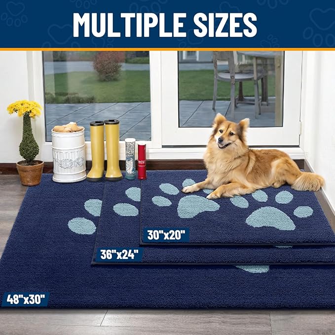 Smiry Dog Door Mat for Muddy Paws, Absorbs Moisture and Dirt, Low-Profile - Image 5