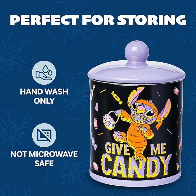 Silver Buffalo Disney Lilo and Stitch Halloween Mummy Give Me Candy Ceramic - Image 4