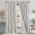 jinchan Blackout Linen Blend Curtain Floral Blackout Curtains by JINCHAN