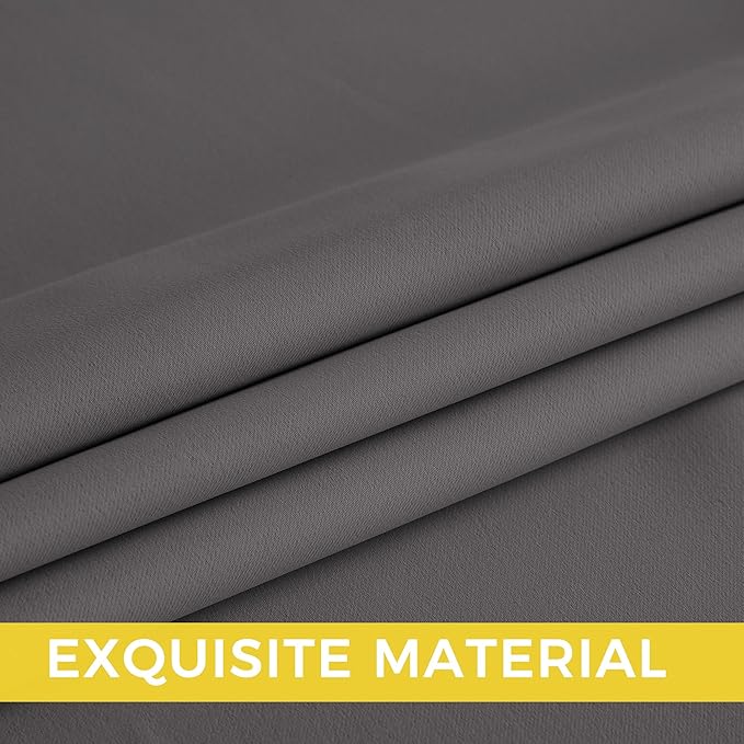 NICETOWN Room Darkening Draperies Curtains Panels, 2 Panels Grey W52 x L108 - Image 5
