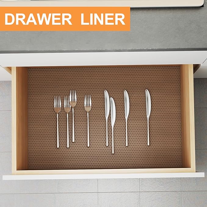 FLPMIX Kitchen Cabinet Drawer Liner: Clear Non-Adhesive Pantry Shelf Liner - Image 3