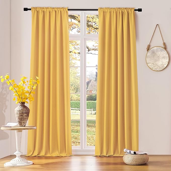 DONREN Gold Yellow Backdrop 5FT x 9FT Curtains by DONREN
