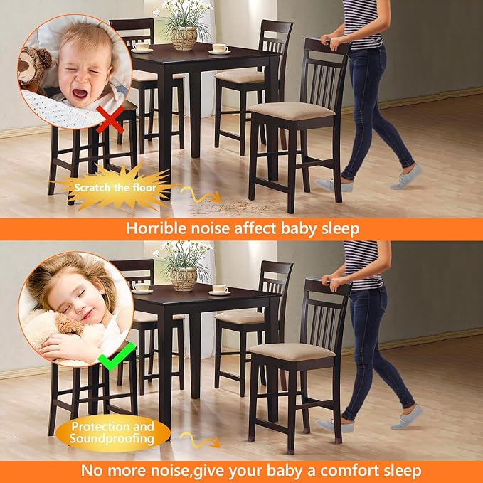 BAIPOK 36Pcs Square Chair Leg Floor Protectors - Image 5