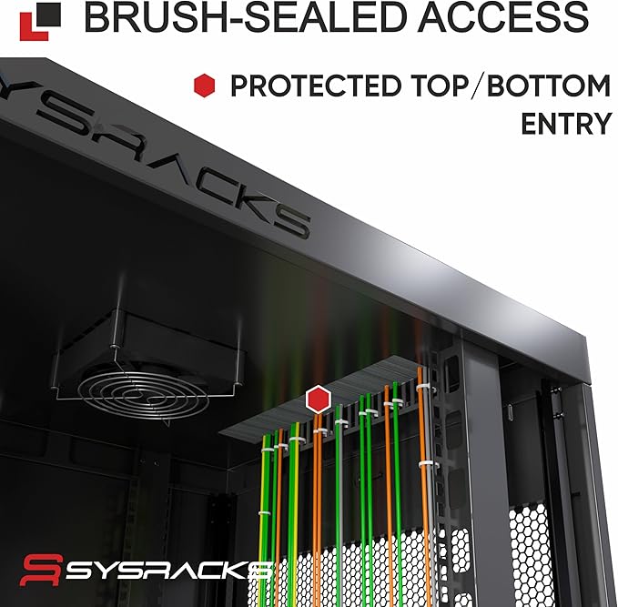 Sysracks 12U Wall Mount Server Rack Cabinet, 19” Locking Network Rack, 24” Deep - Image 6