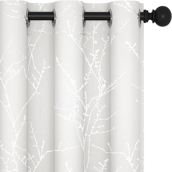Deconovo White Curtains 72 Inches Long, Room Darkening Curtain, Thermal by Deconovo