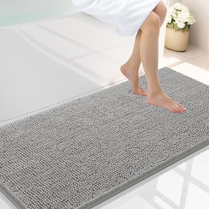 Smiry Luxury Chenille Bathroom Rugs 44x24, Extra Soft and Absorbent Shaggy Bath by Smiry