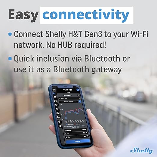 Shelly H&T Gen3 Mocha | Wi-Fi and Bluetooth Smart Temperature & Humidity Sensor - Image 4