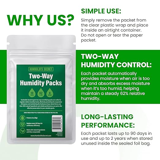 Humboldts Secret 62% Humidity Packs RH 2-Way | Moisture Control Packets - Image 5