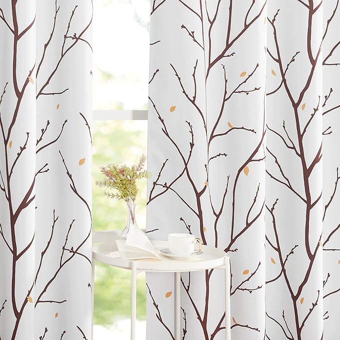 NICETOWN Room Darkening Curtains Branch Pattern by NICETOWN