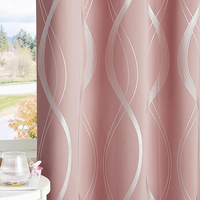 NICETOWN 100% Blackout Pink Curtains - Image 6